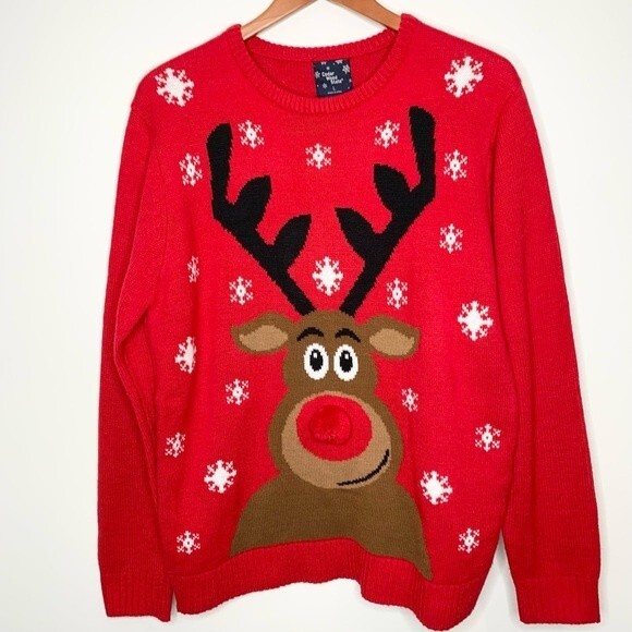 Cedar Wood State Holiday Rudolph Christmas Sweater Large (41-43) - Picture 1 of 10
